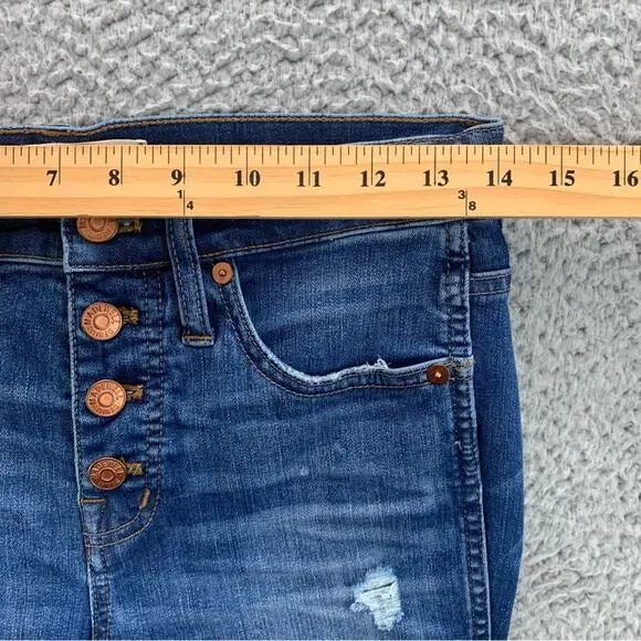Madewell 10" High-Rise Skinny Button-Front Drop-Hem Women's Jeans  -  Size:  26 - Picture 9 of 16